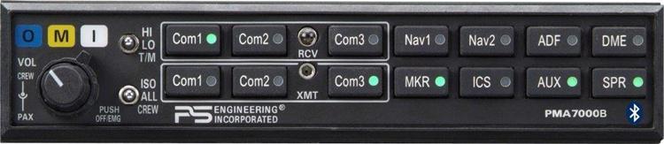 PS Engineering PMA7000H-BT Helicopter Audio Panel With Bluetooth